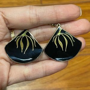 Vintage Laurel Burch “Willow Fan” Dangle Earrings